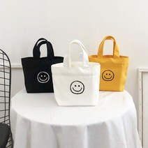 미니 스마일 캔버스 손가방 에코백 대학생 가방