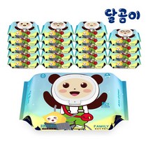 달곰이 아기물티슈 패밀리 20팩 80매 캡형