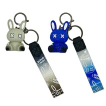 파인드몰 토끼 키링 키홀더 2개 세트, 화이트+블루