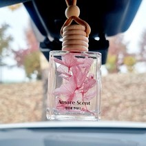아마레센트 천연 꽃걸이형 차량용방향제 자동차디퓨저 본품 100ml+리필 100ml+리필 100ml, 블랙체리(분홍수국)
