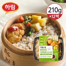 [냉동] 하림이닭 탄단지 다이어트 도시락 귀리잡곡밥과 가라아게 210g 12팩, 없음