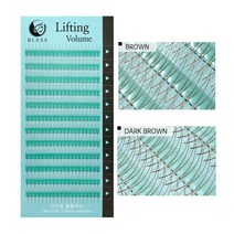 블레스 [다크브라운]리프팅볼륨래쉬 2D(Y래쉬) 러시안볼륨래쉬 속눈썹연장재료 닭발래쉬 컬러속눈썹, 1개, [다크브라운]컬종류-C컬/컬굵기-0.07/컬길이-12mm