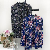 국민할매 엄마옷 여름 나염 집업 카라티셔츠[HW] 2P 할머니옷 요양원옷 중년 여성의류 생신선물 고티셔츠