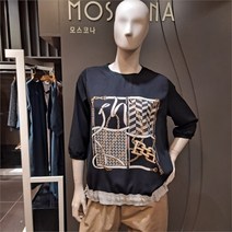 [모스코나] SH02 7부 티셔츠형 블라우스 mots219z5