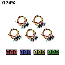 5pcs 0.28 인치 자동차 LED 디지털 디스플레이 3 와이어 미니 DC 전압계 0-100V 보조베터리 테스터 감지기, [01] Red