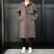 지오송지오 헤링본 무늬 롱코트 브라운 ﻿ZE6CT623BR