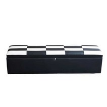 4인용수납벤치 방석포함 수납장 소파 의자 옷가게, 블랙화이트잠금장치+100x40x31cm