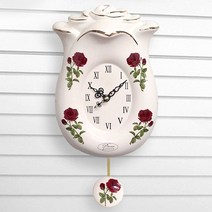 GB3601 도자기 장미 추 벽시계 화이트 제조한국 _23212EA, 본상품선택