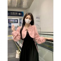 핫핑크원피스 봄 투피스 스트랩 플레어 휴양지