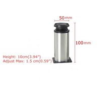 가구 다리 높이 조절 조정 가능 부속 부품 DIY 1pc 5cm-35cm 캐비닛 스테인레스 스틸 캐비닛 테이블 소파 침대, 10cm