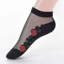 새로운 투명 짧은 레이스 자수 보트 양말 숙녀 여름 크리스탈 스트레치 양말 통기성 양말 탄성 꽃 양말