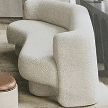 안락 의자 1인 소파 커피 테이블 조합 와비 사비 스타일 하우스 거실 양털, 3.Foot stool
