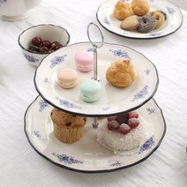 (영국) 블루플로랄 2단접시, 색상