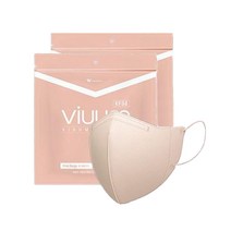 비움 마스크 KF94 디럭스 50매 (25매*2개) 대형 여름용 새부리형 오나미마스크, 핑크베이지-대형
