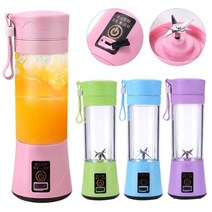 레몬 착즙 녹즙 추천 과일 원액 사과 믹서 기 26blades 380ml 휴대용 과즙 짜는 구 usb 충전식 스무디 블렌더 미니 푸드 프로세서 개인 블렌더 주스 밀크 쉐이크, 스펀지 브러쉬