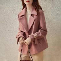 2022 봄 가을 새로운 모직 재킷 여성 패션 느슨한 겉옷 대형 모직 코트 여성 캐주얼 블레이저 겨울 핑크 재킷