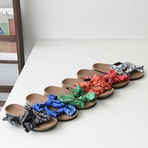 슈니슈 옌보 페이즐리 패턴 투 스트랩 컬러풀 코르크 슬리퍼 3cm 6colors