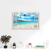인테리어 데코 포인트그래픽스티커 벽지 창문 시트지 풍경, IP620-푸켓까론비치