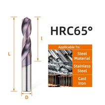 HRC65 ° 단단한 금속 텅스텐 탄화물 강철 드릴용 날 기계 합금 드릴링 공구 가공 0.5-20.0mm, 01 HRC65_166 17.0mm