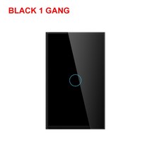 스마트 와이파이 터치 스위치 중립 와이어 필요 없음 스마트 홈 1/2/3 갱 라이트 스위치 220V 지원 Alexa T, 04 Black 1 Gang