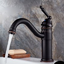 Copper Black Ancient Red Hot Cold Water Bathroom Basin Rotating Faucet, 상세페이지 참조