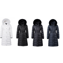 네파 여성 롱 다운 재킷 충전재 폴리에스터 후드털 천연모 오리깃털 안감 겉감 보온성 강화 외관 연출