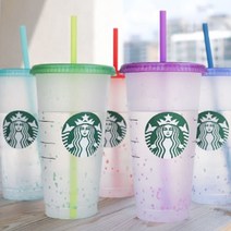 컬러체인지 콜드 리유저블컵 BPA-FREE 벤티 보냉컵 단품, 그린