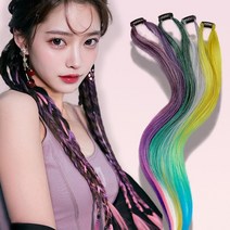 손쉬운 레게머리 땋은머리 힙합 뉴진스 똑딱핀 포인트 헤어 블레이즈, 얀-06번, 1개