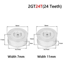 타이밍풀리 24 개 톱니 2gt 밍 풀리 보어 4mm 10mm 폭 2GT 동기 벨트 AF 1, 04 Bore 6.35mm_02 11mm