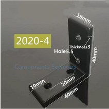 앵글브라켓 4홀 90 도 브래킷 패스너 2020 2550 3030 4545 4590 앵글 커넥터 알루미늄 프로파일 액세서리, 02 2020-Black-10PCS