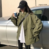 J134-1 펠타드 빅사이즈여성의류 야상 사파리점퍼 44-120