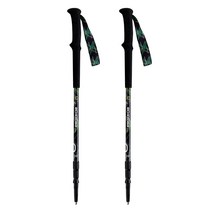 에코로바 시에라 3단 초경량 195g 등산스틱 2P 1세트 + 케이스, 그린