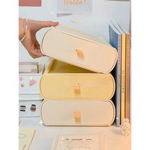 미니 플라스틱 서랍장 책상 수납장 소형, 밀크화이트-(2단)