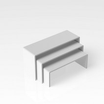디귿자선반 디귿자선반정리대 ㄷ자선반 선반대형 3 pcs 세트 3mm 아크릴 디스플레이 스탠드 u 자형 창 카운터 보석 신발 랙 디저트 손 만든 U Shape Display, 하얀색, 02 White