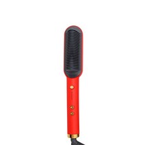 남자다운펌기계 여성 세라믹 경기자 스트레이트 빗 다기능 수염 너 Styler 남자 전문 열 컬링 전기 헤어 브러쉬, 미국 플러그, 빨간색