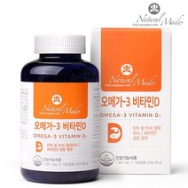 네추럴 오메가3 비타민D 1000 듀얼 180캡슐 6개월분 EPA 800mg+DHA 400mg 불포화지방산 기억력 혈행 칼슘과 인흡수 개선, 1개