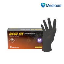 메디컴 식품용 두꺼운 블랙 니트릴장갑 (5.0g) 요리용장갑 100매 x 2박스, 아큐핏두꺼운블랙니트릴장갑(5.0g)M 2박스
