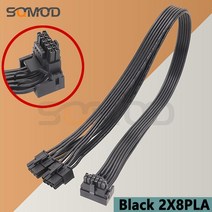 egpu 모듈 형 케이블 2 * GPU de 8 소나무 a 16 3 macho PCIE 50 12VHPWR RTX 4090 파라 EVGA PSU 16AWG 60, 08 Black 2X8PLA_02 40cm