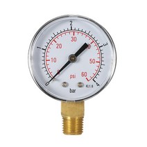 휴대용 압력 게이지 0-4bar/0-60PSI 공기 압축기 이중 스케일 1/4 