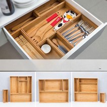 보관함 다용도 수저트레이 서랍 대나무 싱크대 주방 원목, 길이너비 380 375mm 세트 서랍 보관함