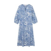 21SS [Capri Capsule] 블루 에스닉 플라워패턴 반팔원피스 VIDR1E302B2