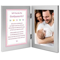 Will You Be My Godparents from Baby Girl Godchild - Add Photo to Double Frame, 1