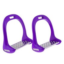 미끄럽지 않은 승마 말안장 쿠션 승마필수용품1쌍 Anti Slip 알루미늄 말 안장 English Stirrups 승마 안전, CHINA, 03 Purple
