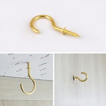 벽 천장 부착 후크 고리 걸이 7개 35개 훅 스크류 모빌 캐노피 모기장 천정 침대 고정 나사 나사못 디자인 인테리어 꾸미기 몰딩 목재 나무 우드 소품 장식 기념일, 사이즈, 대