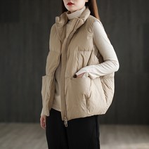 캐주얼 칼라 여성 경량 패딩조끼 패딩 조끼 여성경량패딩