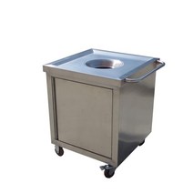 업소용 잔반 퇴식구 스텐 음식물통 짬통 잔반통 주방, 이동식둥근구멍60x60x80