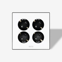 베토 화이트 매입 매립 4구 콘센트