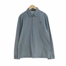 닥스 블루그레이 잔체크 면혼방 카라티 남자 M [100] 6131