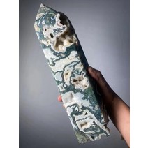 아름다운 대형 천연 이끼 마노 타워 힐링, 03 300-400g