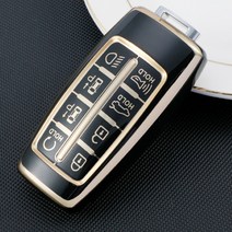 아케나 제네시스 G70 G80 G90 GV70 GV80 스마트키 케이스, BA-03, 블랙